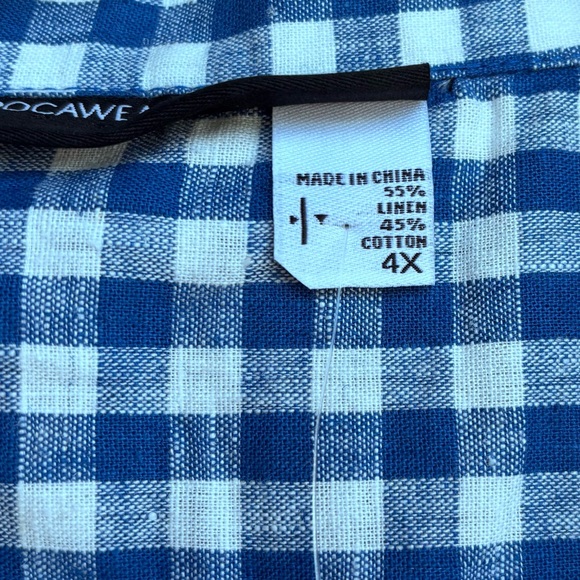 Rocawear Men’s Blue/White Checkered Western Style, LS, Snap Front Shirt,NWT 4X - Picture 13 of 15